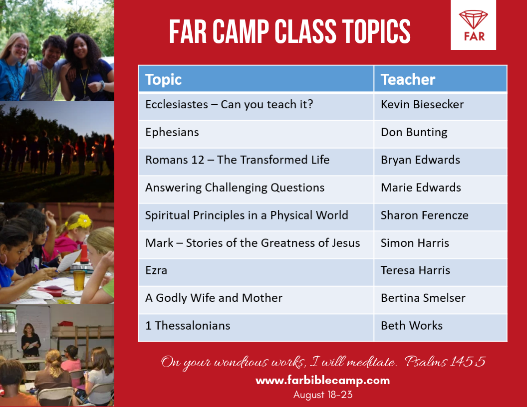 TOPICS FOR CAMP